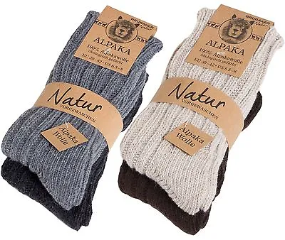 BRUBAKER Men's Women's Alpaca Wool Socks Winter Socks For Men Women 4 Pair Pack • $34.99