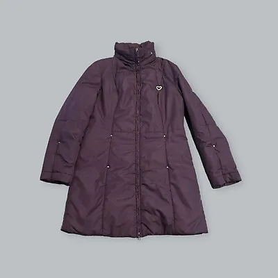 MOSCHINO Donna Women's Purple Hooded Windbreaker Coat UK 16 Large • $12.32