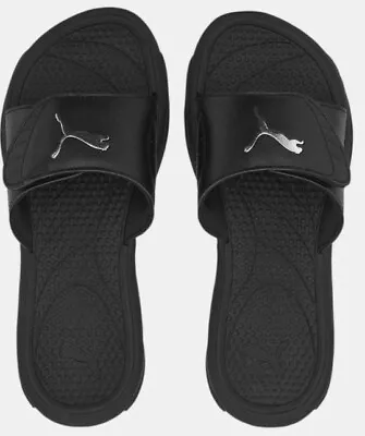 $42.95 • Buy Puma Ladies Slides Beach Sandals Slippers Royalcat Comfort Wns 372281-01 BLK- S