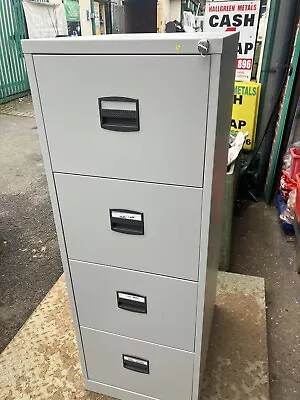 4 Draw Metal Filing Cabinet /Keys & Suspension Files Very Clean Collect B288RA • £39.99