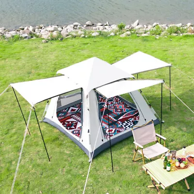 8 Person Automatic Instant Pop Up Camping Tent Top View Outdoor Hiking • $119.99