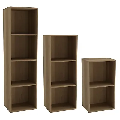 Cube 2 3 Or 4 Tier Wooden Bookcase Shelving Display Storage Shelf Unit Wood • £22.99