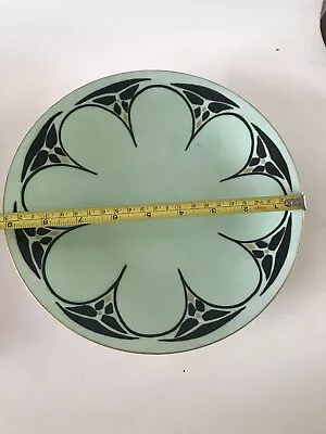 Vintage Limoges Dinner Plate Hand Painted Green Black Gold Trim 9 1/4 E. L. Koch • $39.99