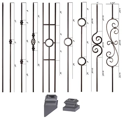 SOLID - Satin Black - Modern Series Iron Balusters - Wrought Iron - Stair Parts • $1.10
