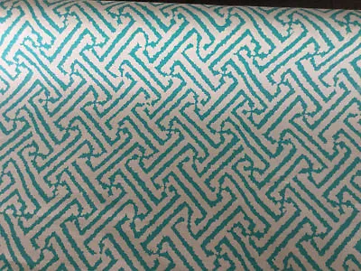 Quadrille Fabric China Seas Java Grande Turquoise Linen Drapery Upholstery • $75