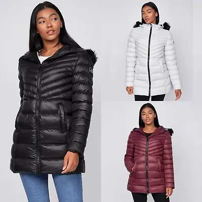 £44.95 • Buy Womens Ladies Crosshatch Parka Quilted Padded Winter Jacket Hooded Coat