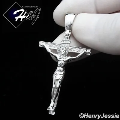 Men Women Solid 925 Sterling Silver Jesus Christ Cross Crucifix Pendant*sp423 • $39.99