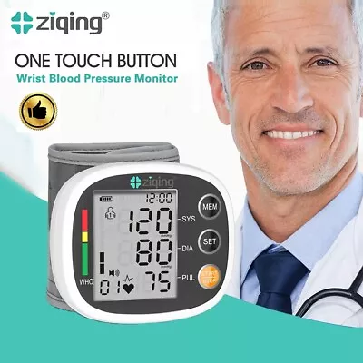 Digital Wrist Blood Pressure Monitor BP Cuff LCD Heart Rate Machine Tester US • $15.92