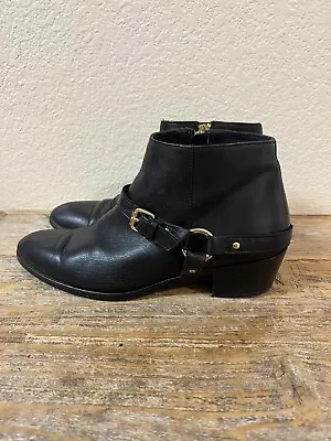J Crew Black Leather Harness Ankle Boots Remi Size 8 • $27