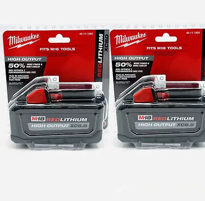 New Genuine 18V Milwaukee 48-11-1865 6.0 AH Batteries M18  High Output 2PC • $118.99