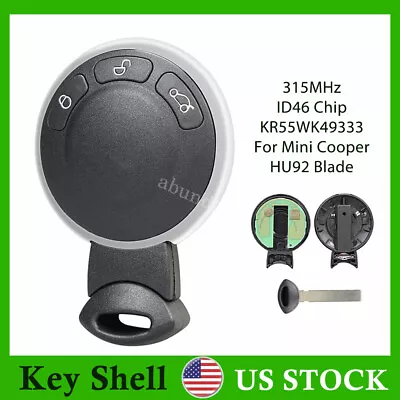 For Mini Cooper Key Remote Fob 3 Button 2007 2008 2009 2010 2011 2012 2013 2014 • $15.59