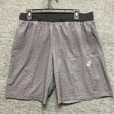 Asics Shorts Mens Large Gray Running Athletic Gym Unlined Outdoors Pockets • $17