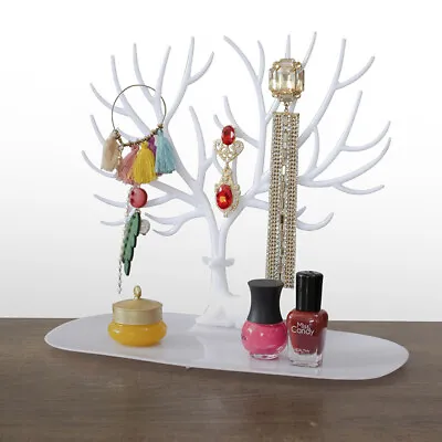 Jewelry Display Deer Tree Stand Rack Earring Necklace Ring Holder Tray Decor NEW • £3.79