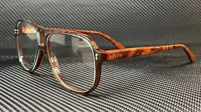 GUCCI GG1044O 003 Blue Transparent Men's 57 Mm Eyeglasses • $222.75