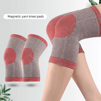 Breathable Knee Brace Magnetic Gauze Solid Elastic Warm Leg Sleeve Protec*xd • $19.90