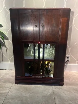 Vintage Liquor Cabinet 1940's Repurposed   Stromberg-Carlson Art Deco Radio • $1395