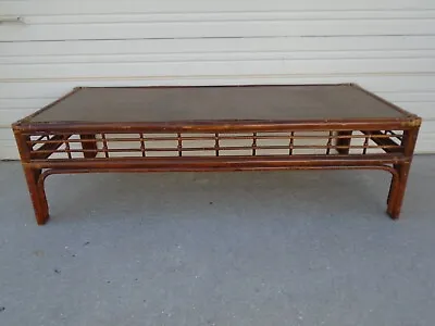 Bamboo Coffee Table Hollywood Regency Rattan West Indies MCM Mid Century Boho • $250