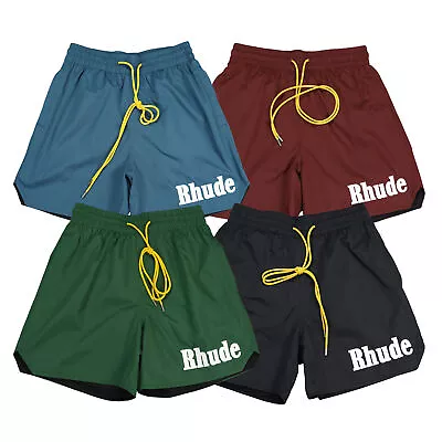 RHUDE Embroidery Drawstring Shorts Sweat Beach Pants • $47.38