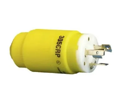 Marinco 305CRP Marine 30 Amp 125 Volt 3-wire Locking Yellow Male Cordset Plug • $29.95