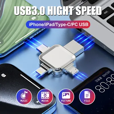 2TB USB 3.0 Flash Drive Memory Photo Stick For IPhone Android IPad Type C 4 IN1 • $23.09