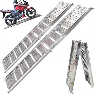 2 X Black Pro Range 1.83m 225KG Aluminium Folding Ramp Motorcycle Loading Van • £174.99