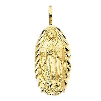 GOLD-14K Yellow Religious Virgin Mary Guadalupe Pendant Charm For Necklace Chain • $75.19