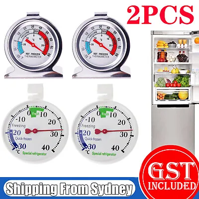 2Styles 2pcs Refrigerator Thermometer Freezer Fridge Temperature Gauge Sensor AU • $8.65