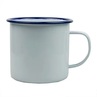 Falcon Enamel White Mugs 9cm Classic Enamelware Tea Coffee Cups • £7.97