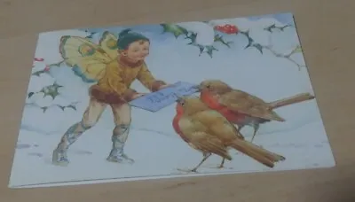 Margaret Tarrant Christmas Card  To Dear Elf  Robins 1998 Medici Unused No Env. • $10