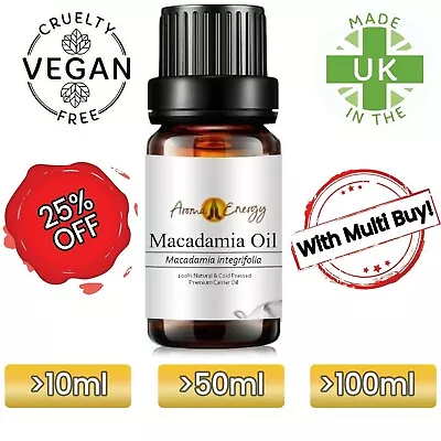 £7.99 • Buy Macadamia Oil - Pure Natural Aromatherapy Carrier Base Oils Massage Vegan