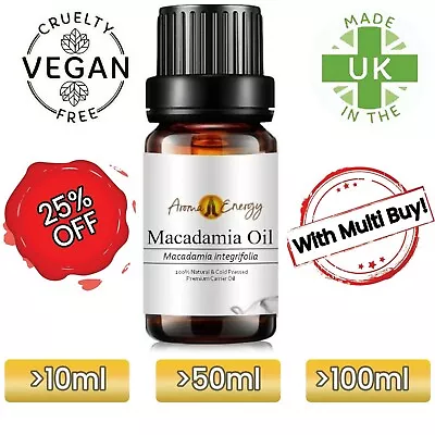 Macadamia Oil - Pure Natural Aromatherapy Carrier Base Oils Massage Vegan • £2.99