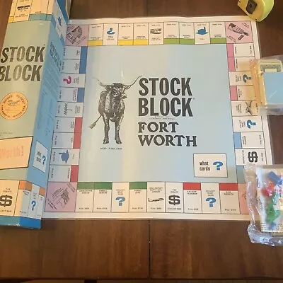 Rare Vtg Complete 1970's Stock Block Monopoly Style Board Game Fort Worth Texas • $39.09