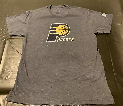 Adidas Indiana Pacers Gray Logo Short Sleeve T-Shirt Mens Size Large • $13.99