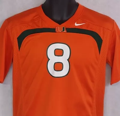 Nike Miami Hurricanes Football Jersey Large Youth Orange Green - Loose Hem • $21.95