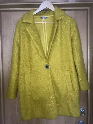 Nutmeg Mustard Ochre Boucle Pea Coat Size 10 • £16.99