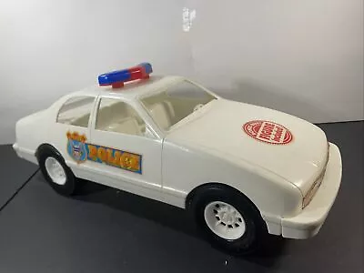 Vintage Processed Co. Plastic Rare 15  White Police Squad Car Toy Cop Car 9290 • $19.99