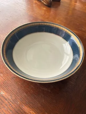 Mikasa Grande Ivory Imperial Lapis 9.25  Round Vegetable Bowl Blue Gold Rim • $9.99