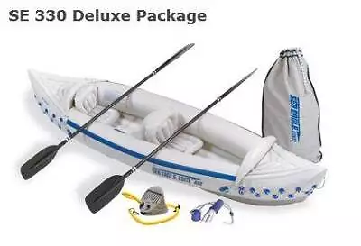 SEA EAGLE 330 Deluxe 2 Person Inflatable Kayak Canoe W/ Paddles (Open Box) • $198.28