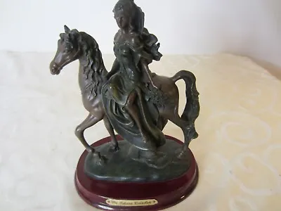 Bronze Statue Woman On Horse.  !996  Signed Crosa • $20