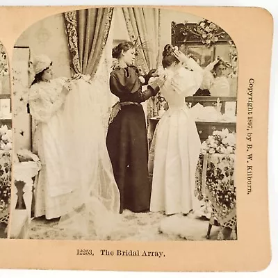 Maids Dressing Room Bride Stereoview C1897 Mirror Wedding Women Vanity A2688 • $14.95