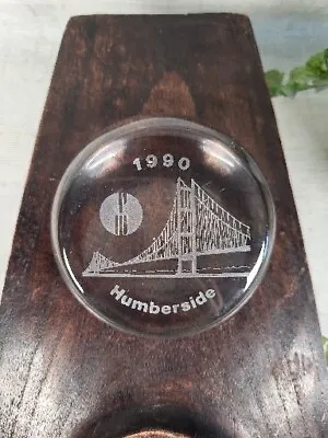 £24.95 • Buy Humberside 1990 Paperweight Humber Bridge Etched Glass Desktop Item Souvenir
