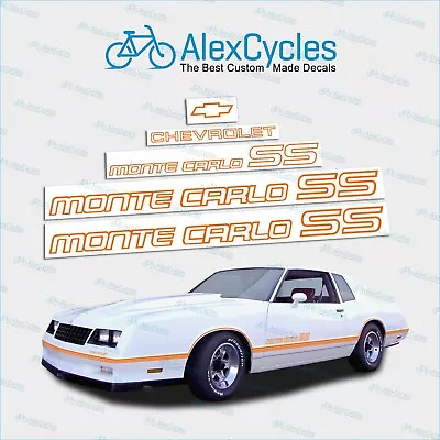 Monte Carlo SS 85 86 Restoration Orange Vinyl Decals Sticker Kit Chevy 1985 1986 • $27.70