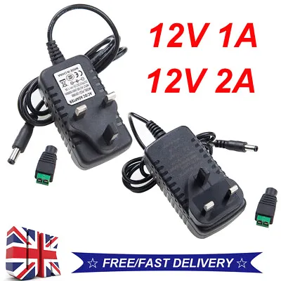 £5.38 • Buy 12V 1A 2A AC/DC UK Power Supply Adapter Safety Charger For LED Strip CCTV Camera