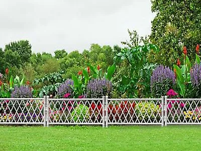 Large Garden Fence Lawn Edging Border Picket Fence Barrier Strong Plastic • £39.89