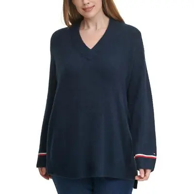 $9.39 • Buy Tommy Hilfiger Womens V-Neck Cozy Shirt Pullover Sweater Top Plus BHFO 6811