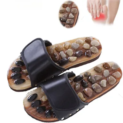 Massage Stone Shoes Slippers With Natural Therapeutic Reflexology Sandals Foot • $24.71