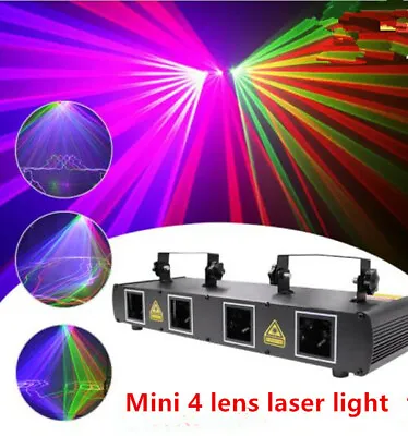 Shinp Mini RGBP Green Red Blue Purple 760MW 4 Lens DMX Party Laser Stage Light • $208