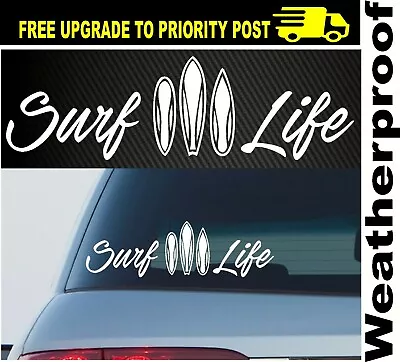 Surf Surfing Decal Surfboard 300mm Roxy Rip Curl Beach Car Sticker Weatherproof • $5.99