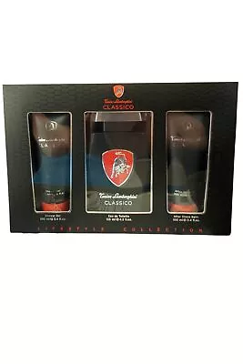 Lamborghini Classico EDT Spray 125ml Balm 100ml Gel 100ml Mens Fragrance Set • £14.51