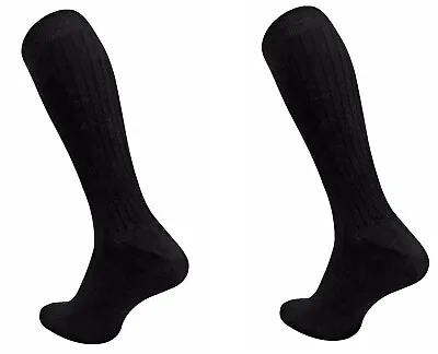 3 Pack Mens 100% Cotton Extra Long KNEE HIGH Lightweight Ribbed Socks 6/11 11/14 • £3.99